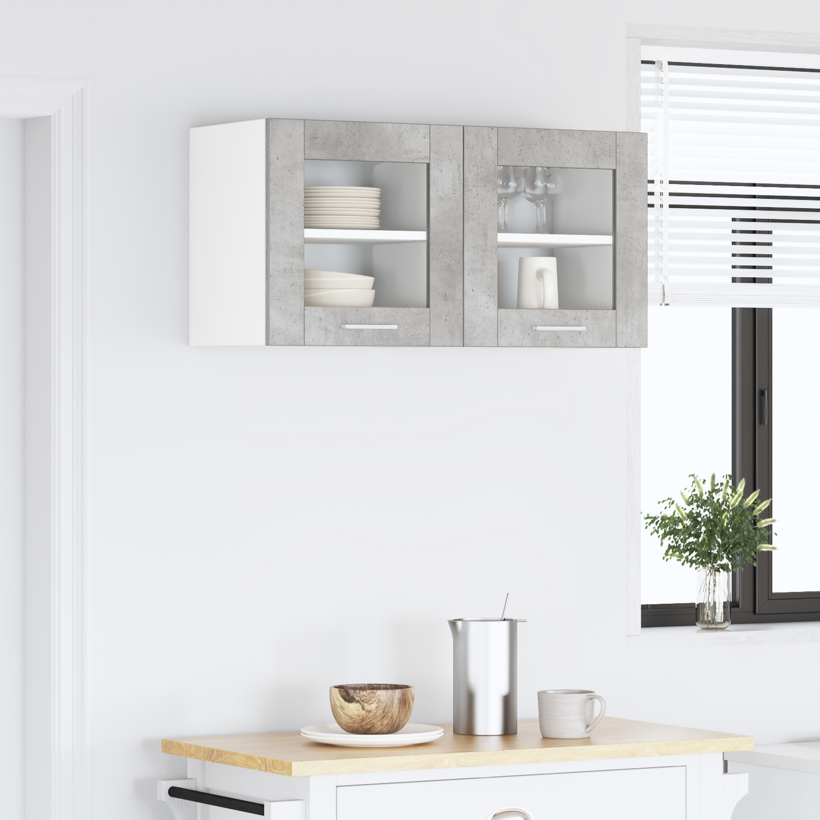 Pakabinama spintelė Riga 2 pcs Betono pilka 40 x 31 x 40 cm