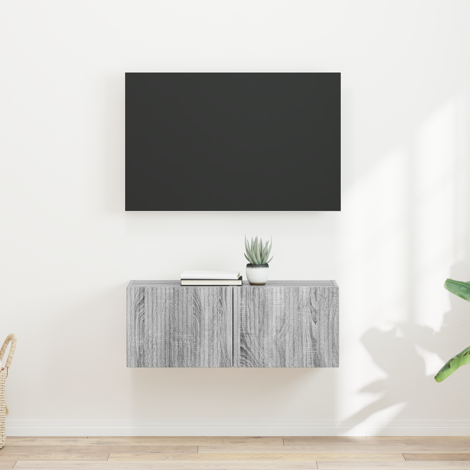 TV sieninė spintelė 2 pcs Pilkas Sonoma 39 x 31 x 29,5 cm