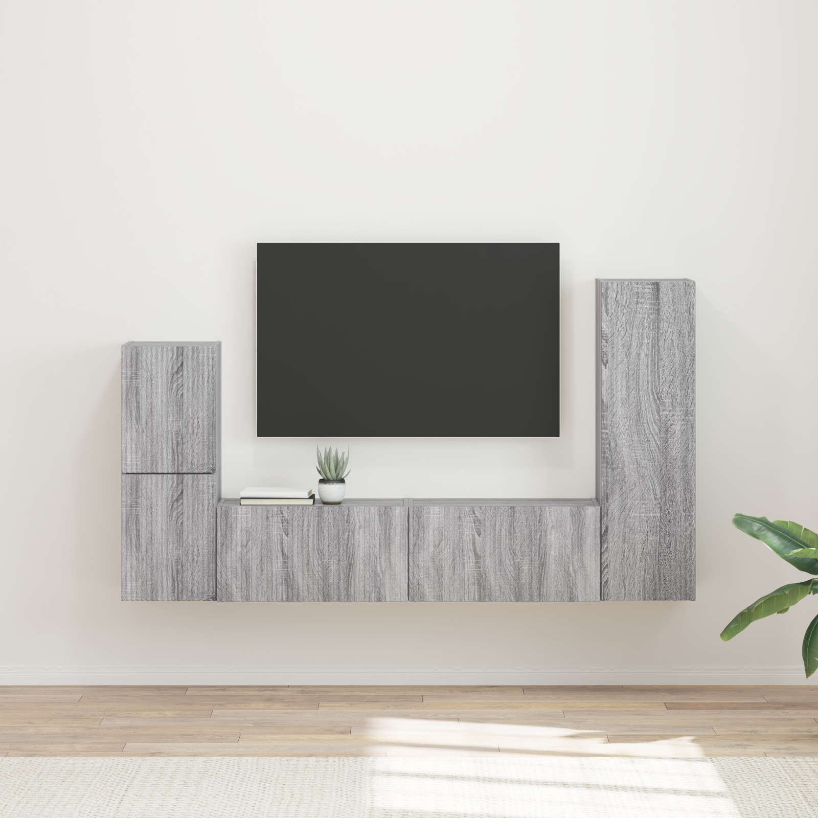 TV spintelių komplektas 4 pcs Pilkas Sonoma Apdirbta mediena