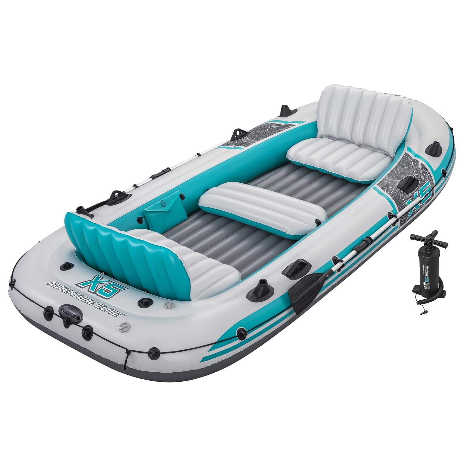Pripučiamas valtis Pilka ir balta 3,64 x 1,66 m PVC