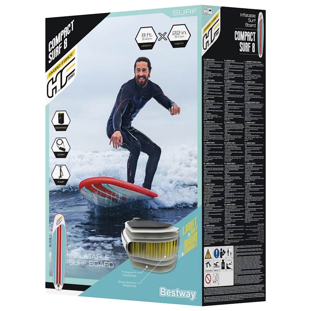 Hydro-Force Compact Surf 8 Piepūšamais SUP dēlis, 243x57x7cm