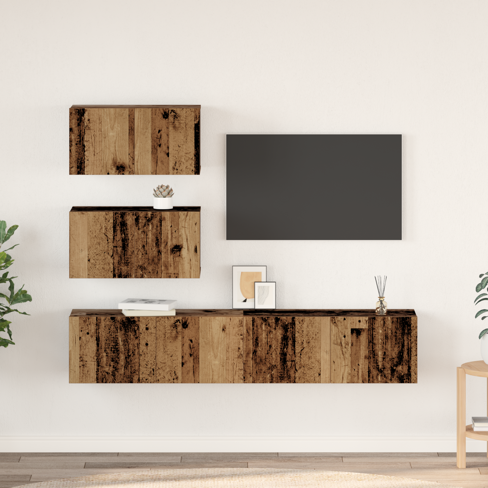 TV spintelių komplektas 4 pcs Sena mediena 80 x 30 x 30 cm