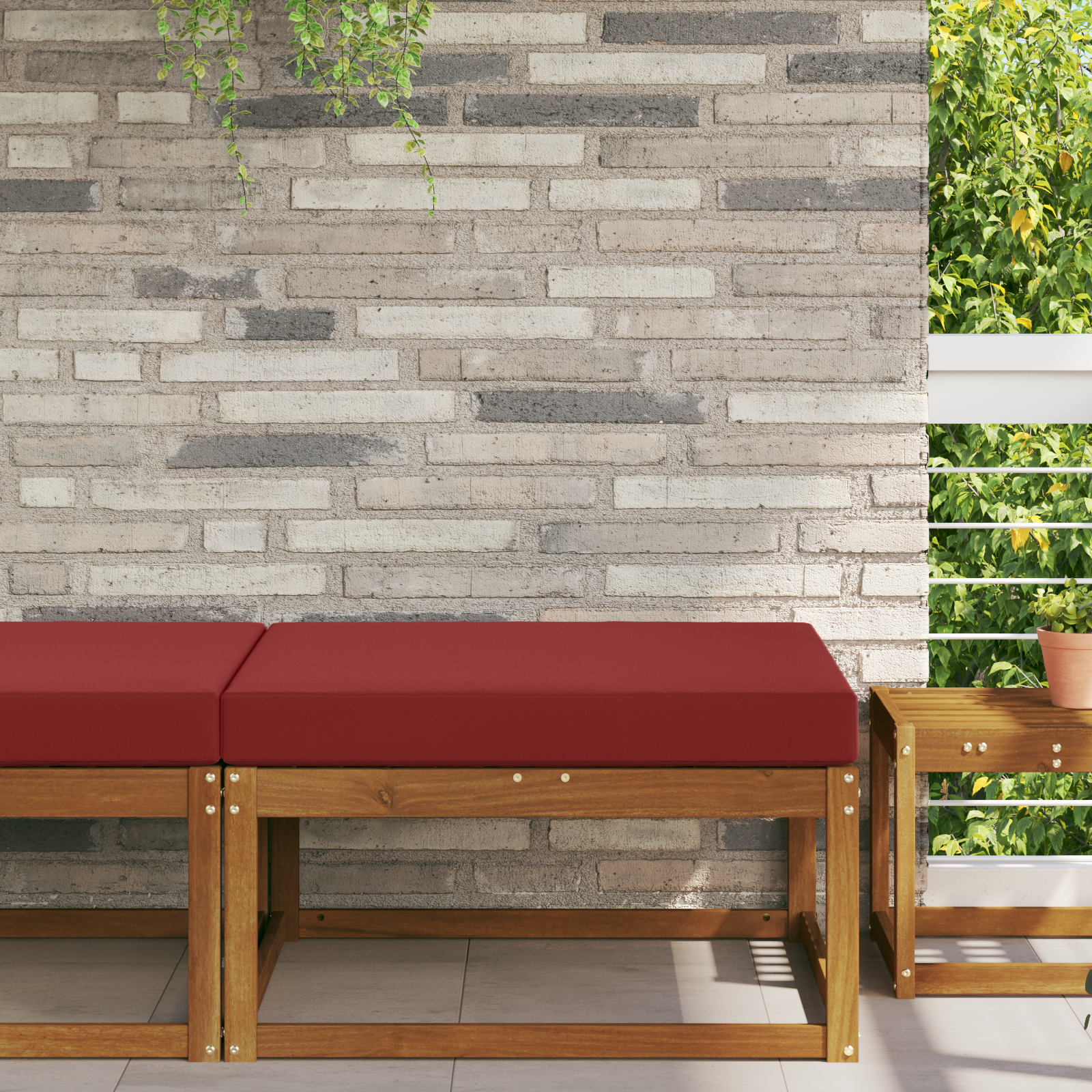 Lauko sofa pagalvėlė Vyno raudonumo 80 x 80 x 8 cm Poliesteris