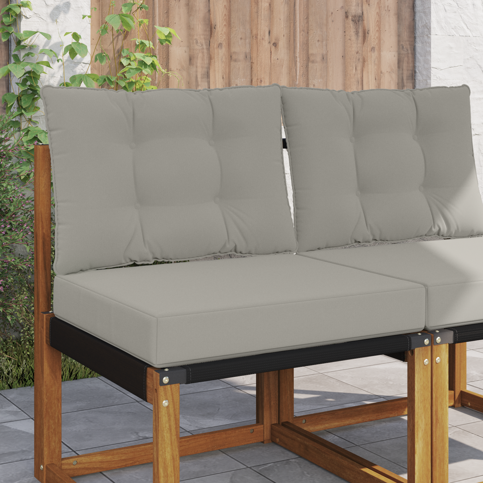 Lauko sofa pagalvėlė 2 pcs Pilka Poliesteris