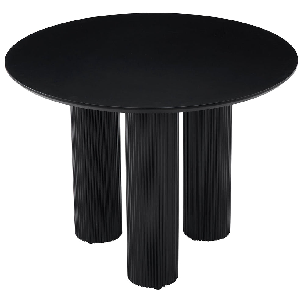 Valgomojo stalas FASCONS, juoda, 100 cm – metalo detalė