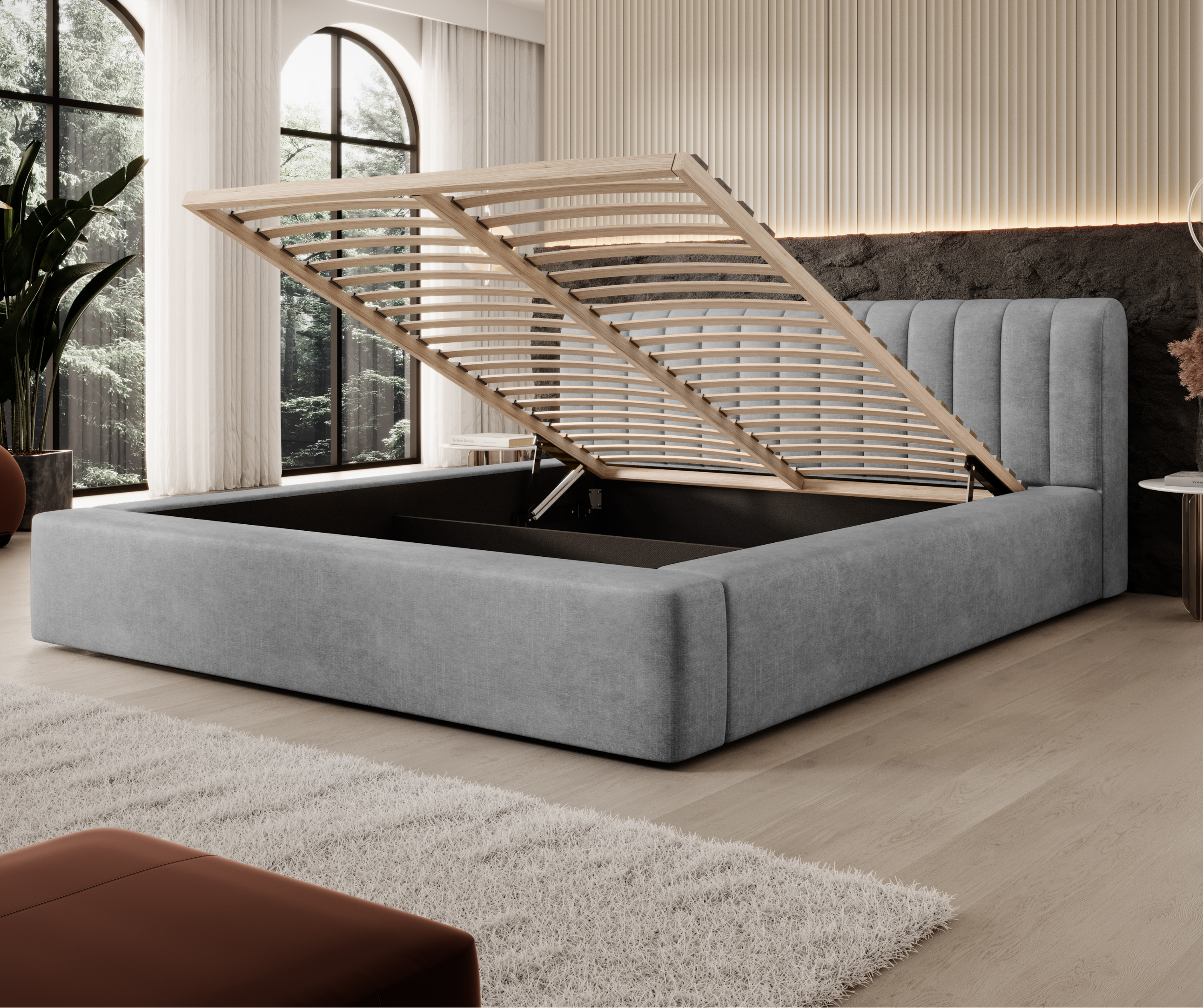 Lova AUKE, šviesiai pilka