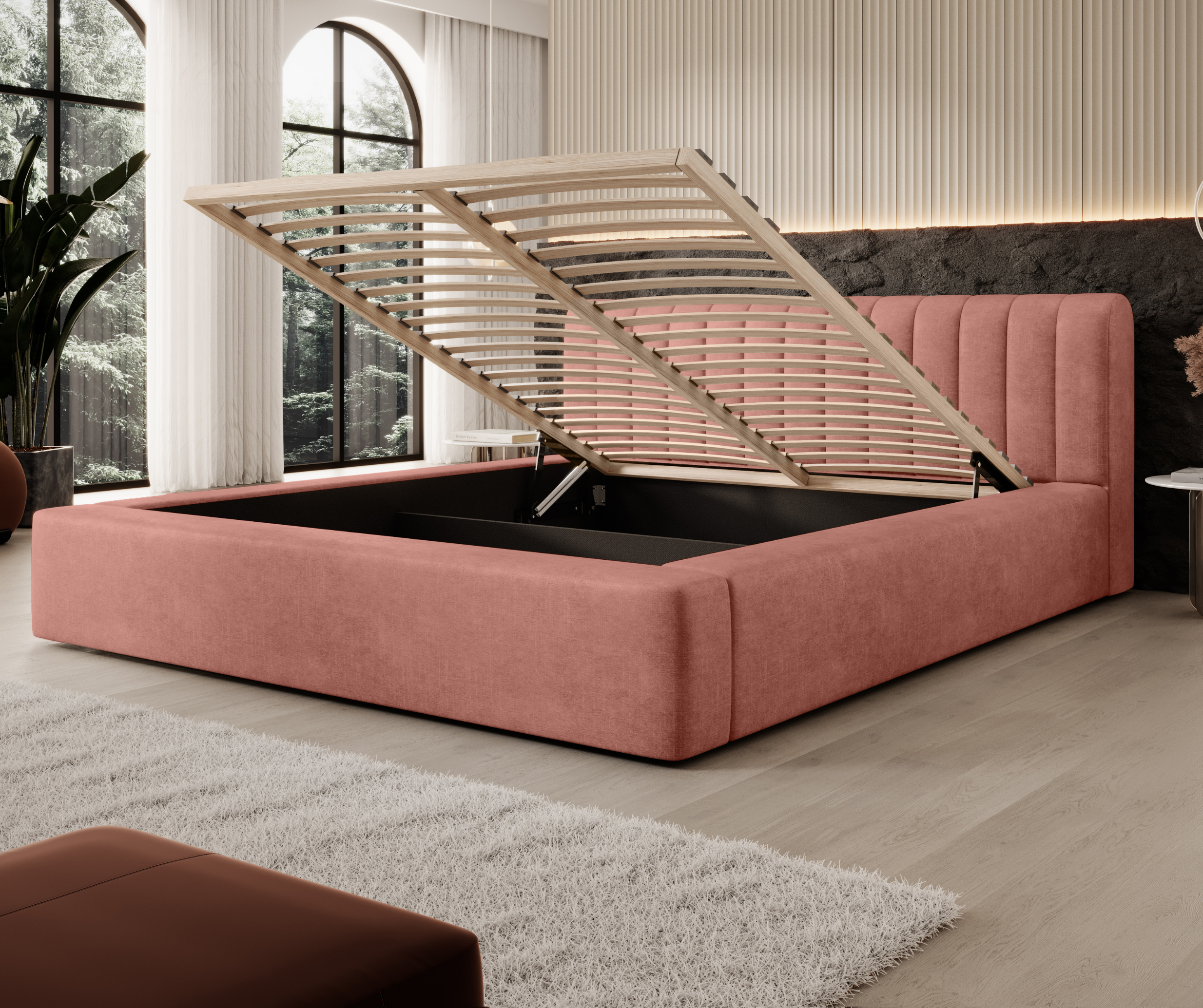 Bed AUKE, pink