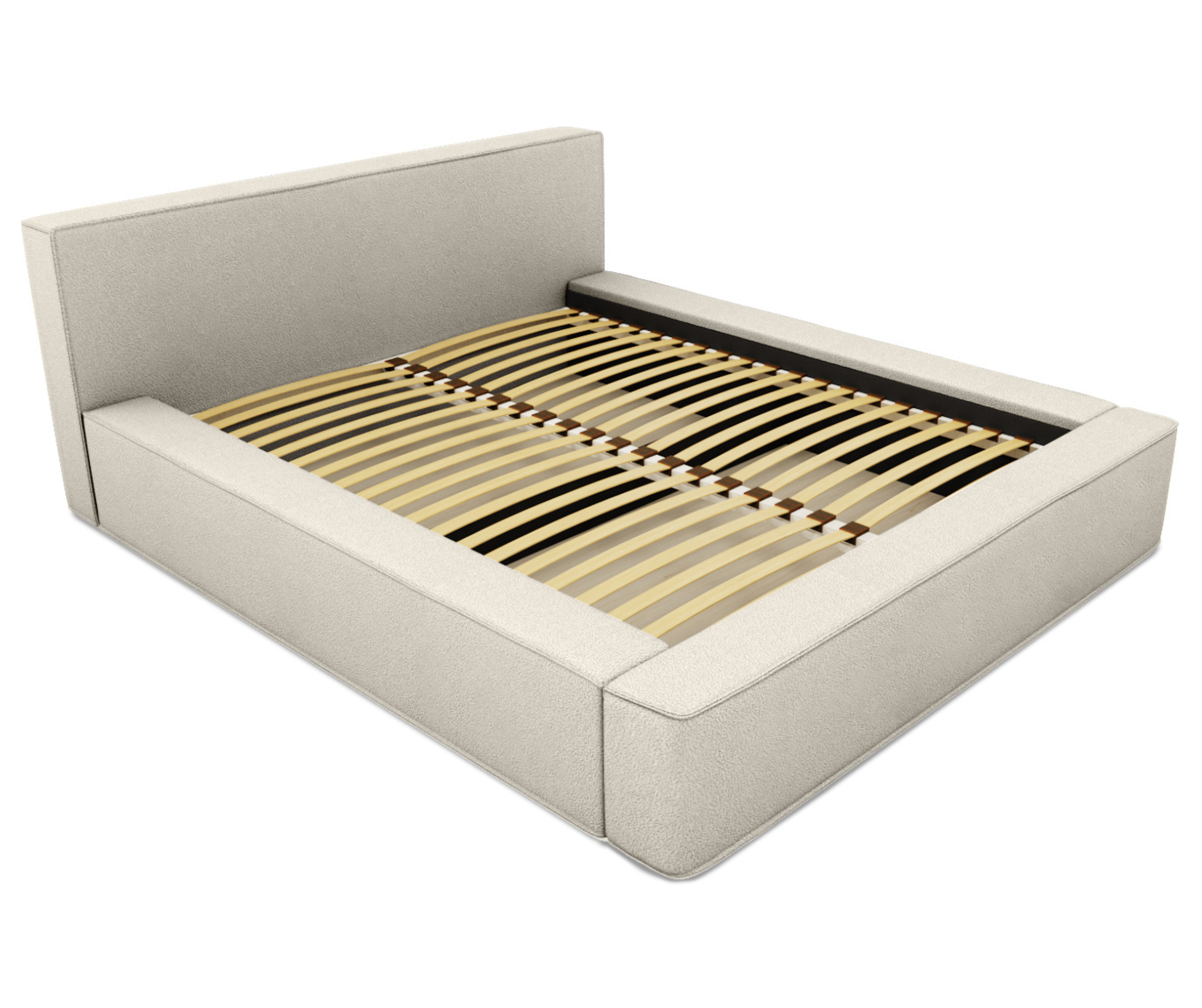 Bed BERNAND, light sand textured
