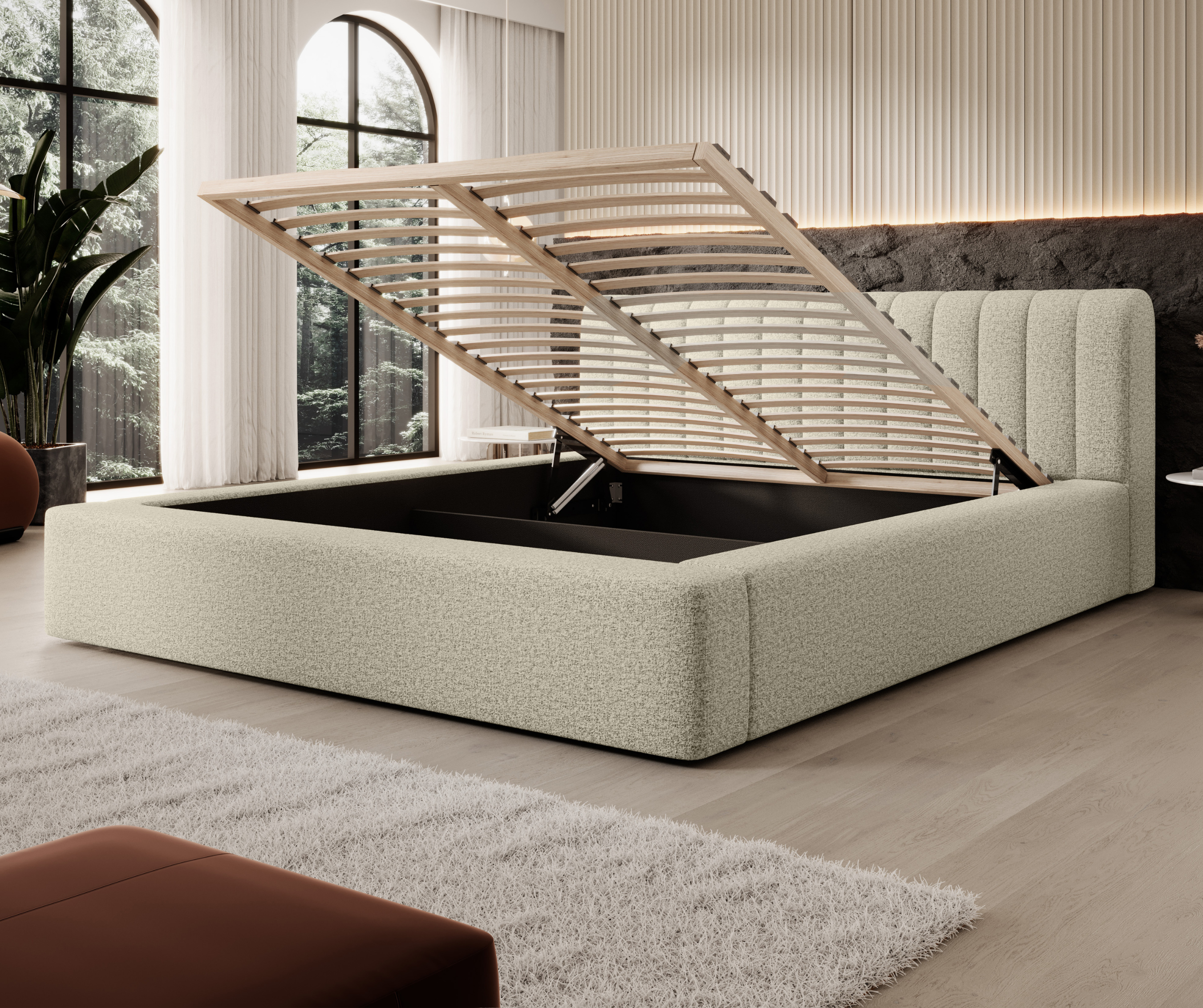 Miegamojo lova AUKE, latte melanžas