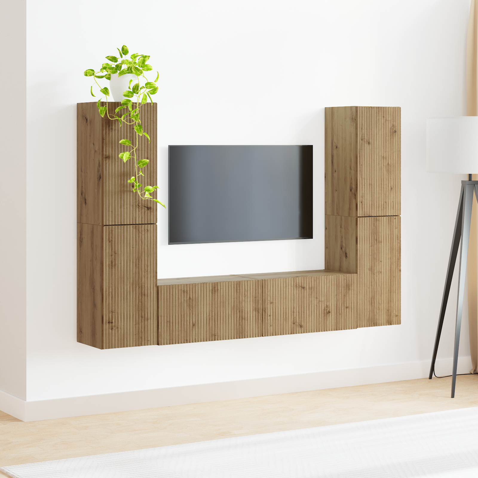 TV spintelių komplektas 6 pcs Amatininkų ąžuolas