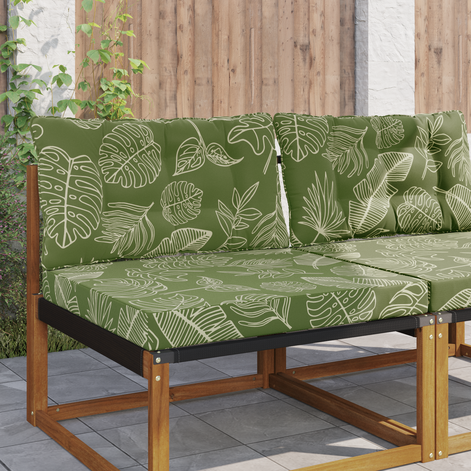 Lauko sofa pagalvėlė 2 pcs Lapų dizainas Poliesteris