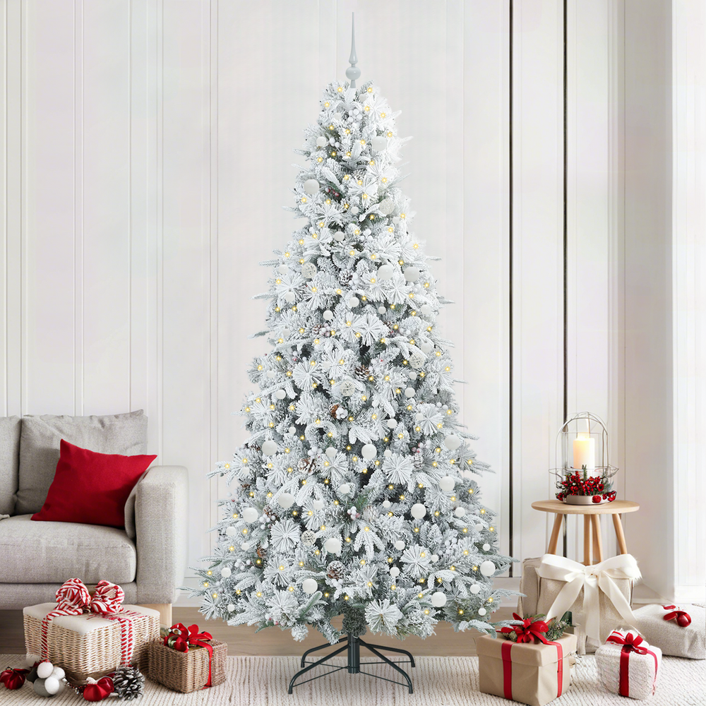 Artificial Collapsible Christmas Tree White 240 cm PE and PVC