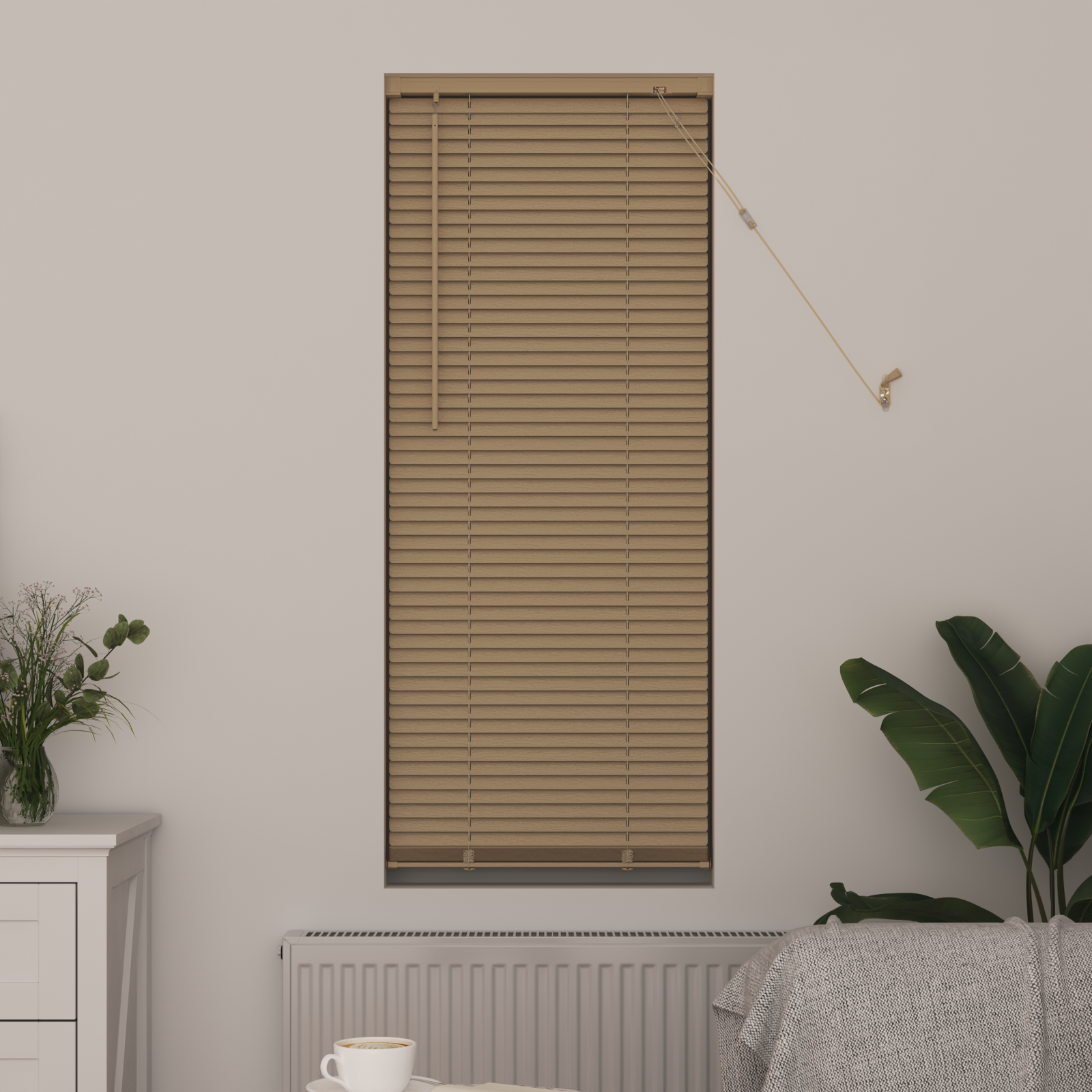 Venecijos žaliuzės Šviesiai ruda su raštu 150 x 40 cm PVC
