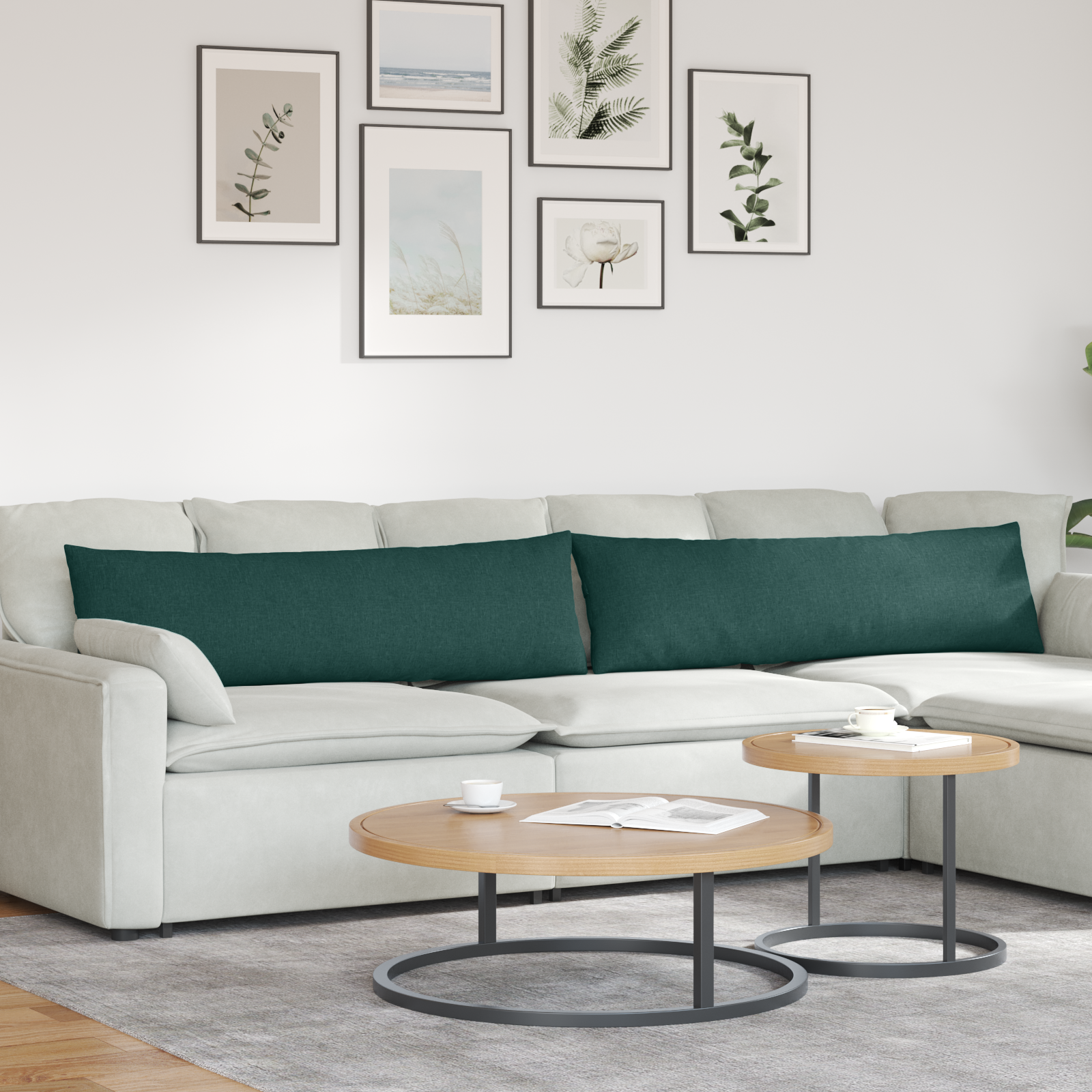 Sofa Pagalvės 2 pcs Tamsiai žalia 145 x 40 cm audinys