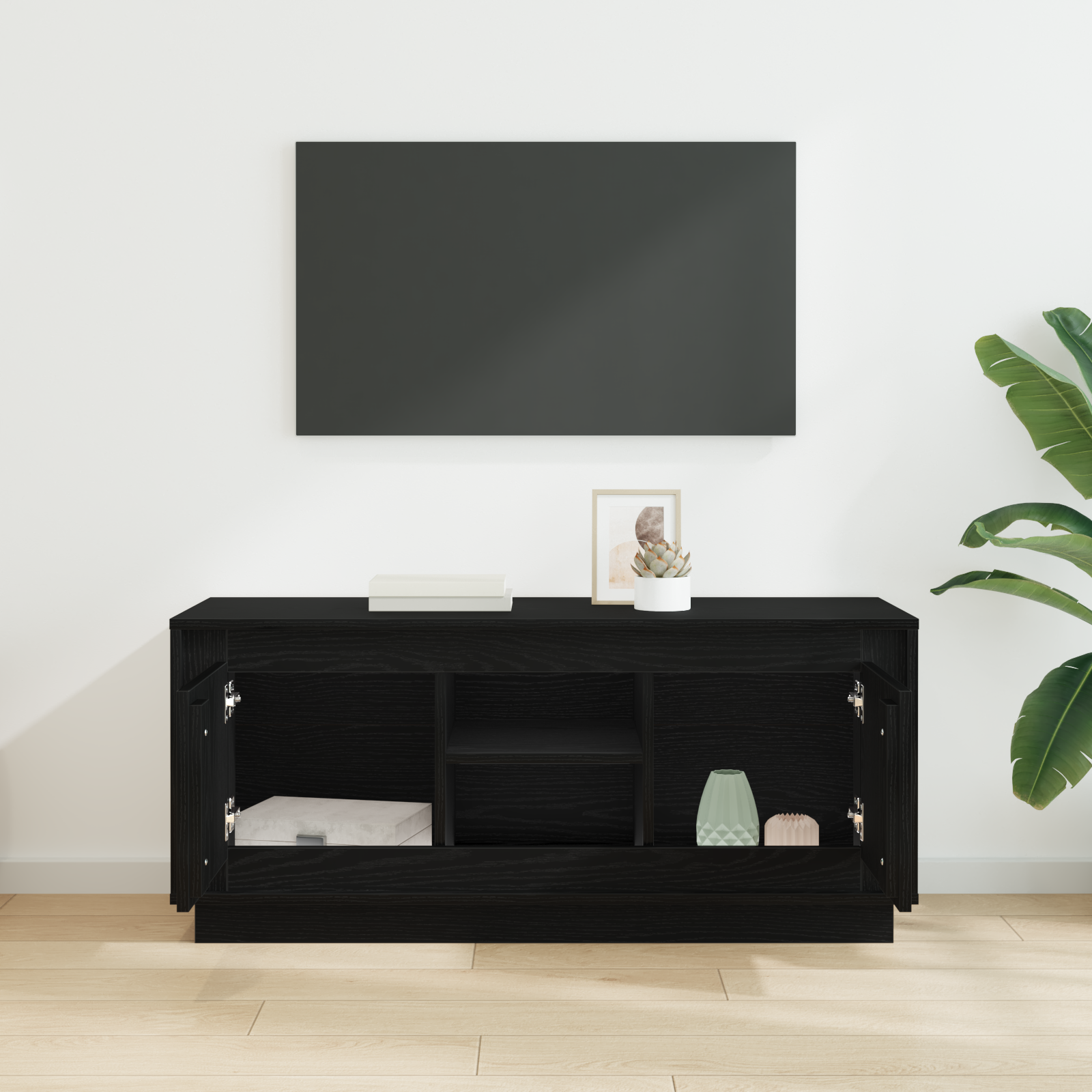 Televizoriaus spintelė Juodas ąžuolas 102 x 35 x 45 cm