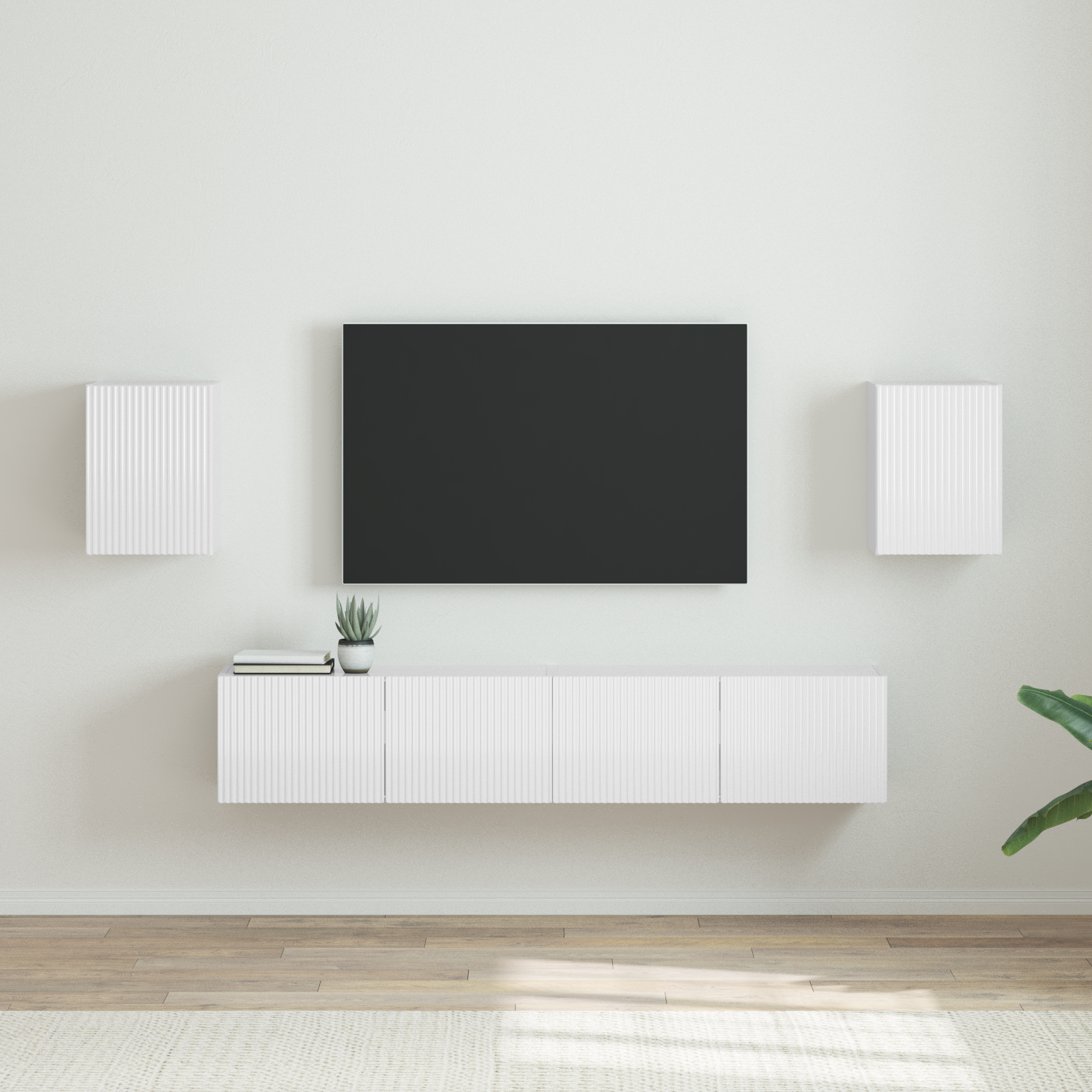 TV sienas skapītis 2 gab. Spīdīgi balts 30 x 31 x 40 cm