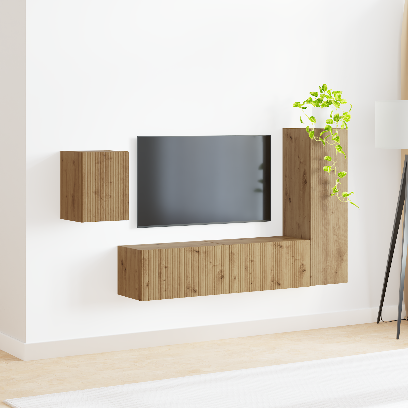 TV spintelių komplektas 4 pcs Amatininkų ąžuolas