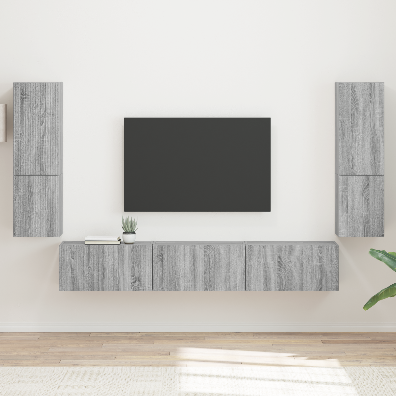 TV Cabinet Set 4 pcs Grey Sonoma Engineered Wood