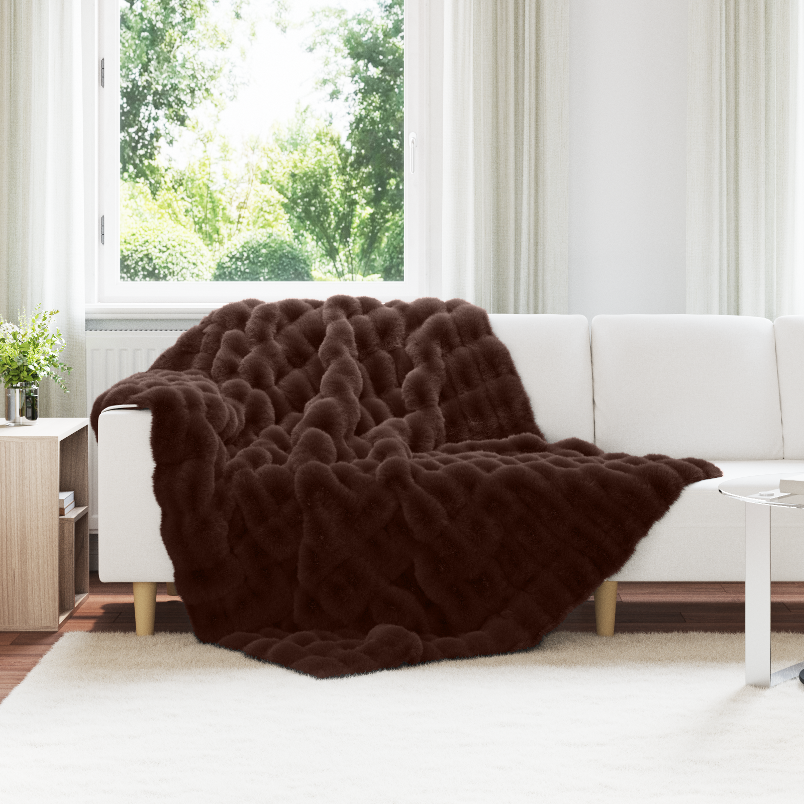 Neslystanti antklodė iš dirbtinio triušio kailio Olite 4 pcs