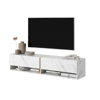 TV staliukas MIRRGO, balto marmuro, 140 cm