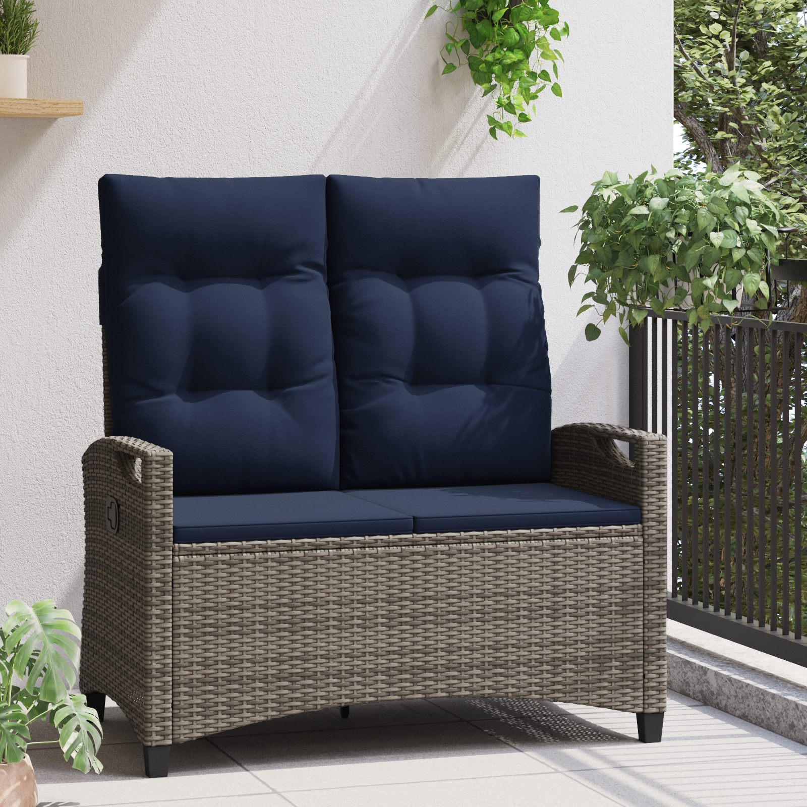 Sodo suolas su pagalve 105 x 60 x 112 cm plienas
