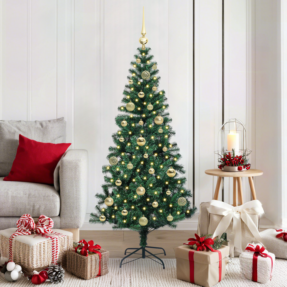 Artificial Pre-Lit Christmas Tree Green 150 cm
