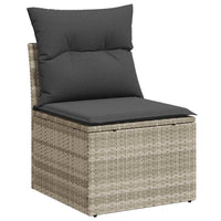 7 dalių sodinė sofa su pagalvėlėmis šviesiai pilkos spalvos polyratanas - Namų Idėja