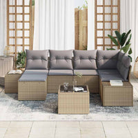 7 dalių sodo sofa komplektas su pagalvėlėmis juodas poliruotas ratanas - Namų Idėja