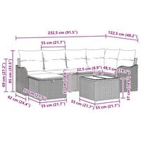 7 dalių sodo sofa komplektas su pagalvėmis šviesiai pilka poli ratanas - Namų Idėja