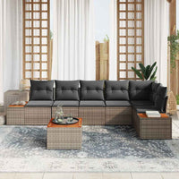 7 dalių sodo sofa rinkinys su pagalvėlėmis pilka poli ratanas akacijos - Namų Idėja