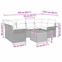 7 dalių sodo sofa rinkinys su pagalvėlėmis smėlio poli rattan akacija - Namų Idėja