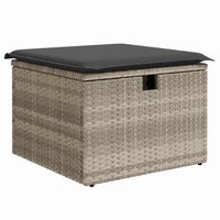7 dalių sodo sofa rinkinys su pagalvėlėmis šviesiai pilkos poli ratanas - Namų Idėja