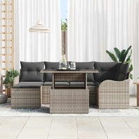 7 dalių sodo sofa su pagalvėlėmis pilkos poli ratanos - Namų Idėja
