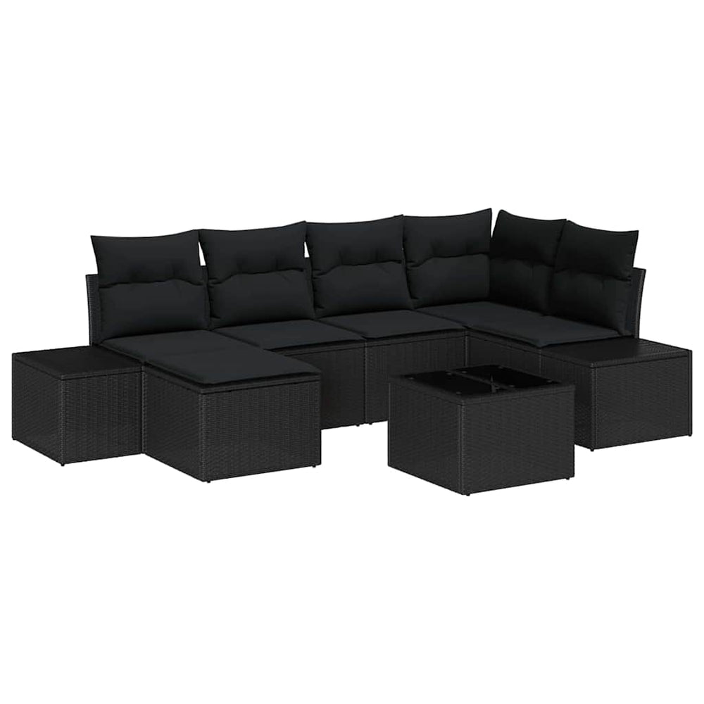 7 dalių sodo sofa su pagalvėlėmis šviesiai pilkas poliratanas - Namų Idėja