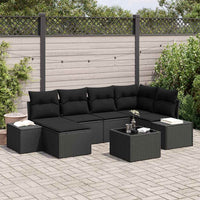 7 dalių sodo sofa su pagalvėlėmis šviesiai pilkas poliratanas - Namų Idėja