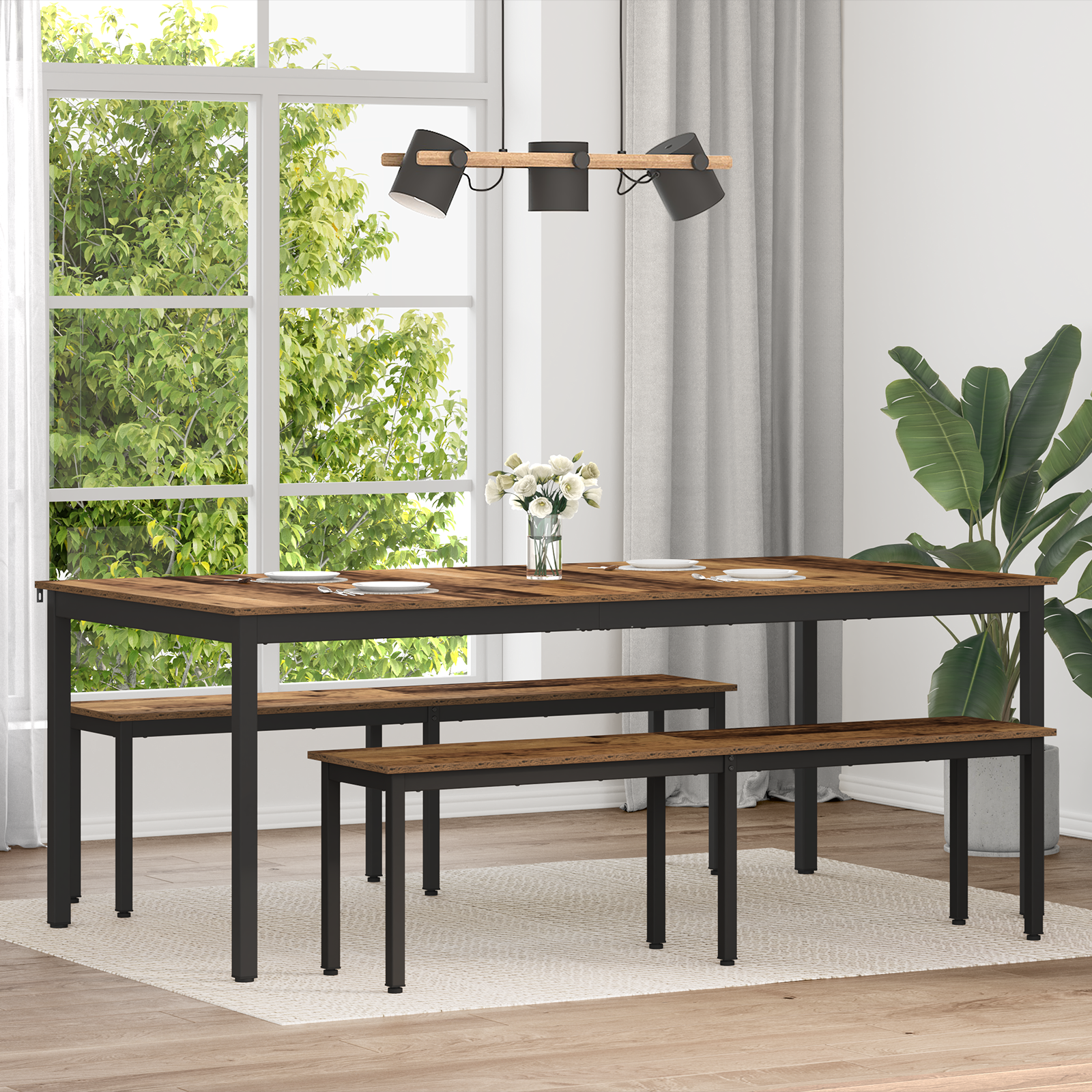 Valgomieji stalai 2 pcs 200 x 100 x 75 cm Apdirbta mediena