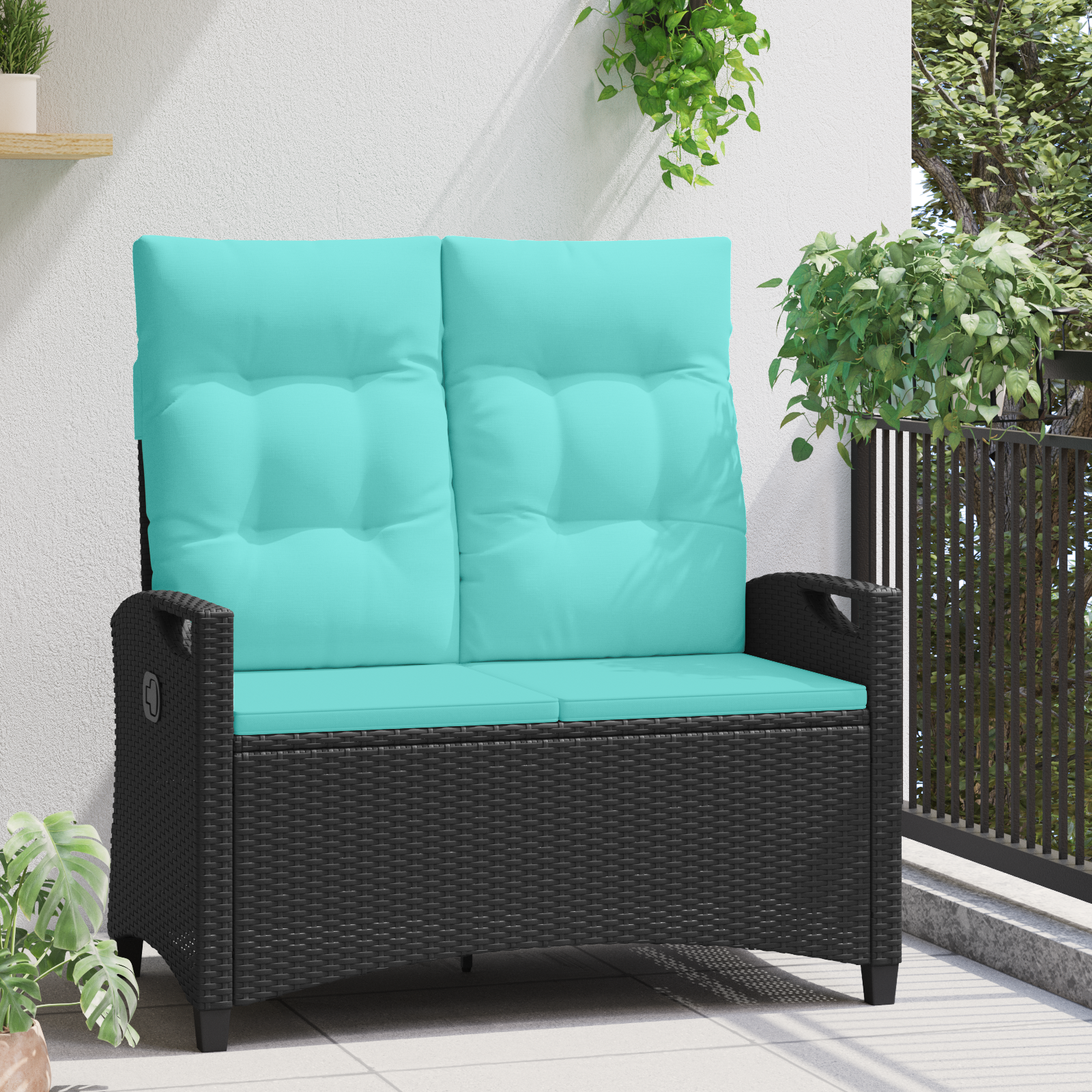 Dārza sols ar spilvenu 105 x 60 x 112 cm tērauds