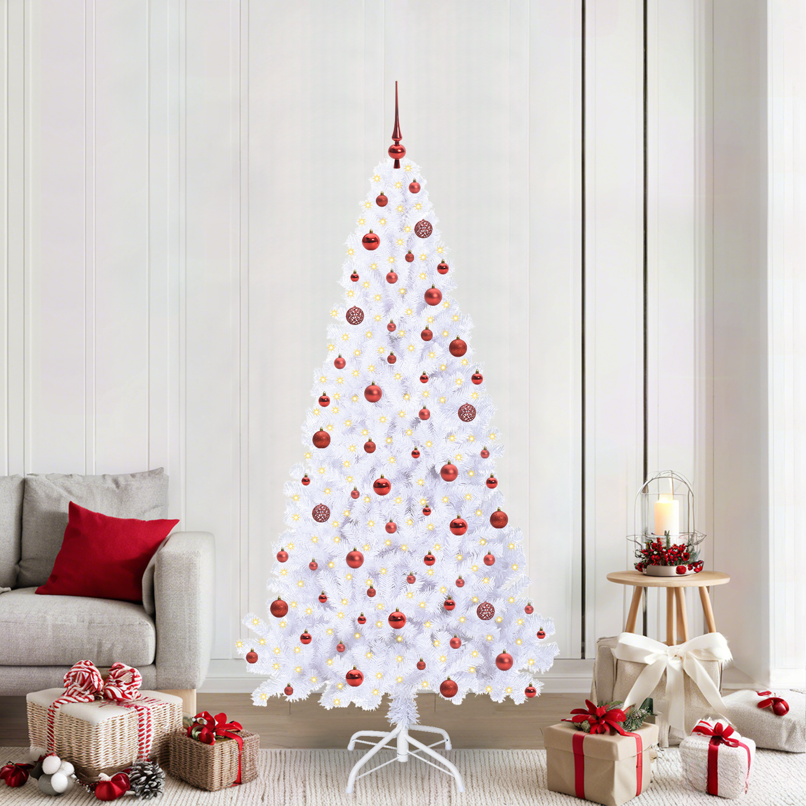 Dirbtinė Kalėdų eglutė FROST EVERGREEN, su 300 LED Balta 210 vnt.