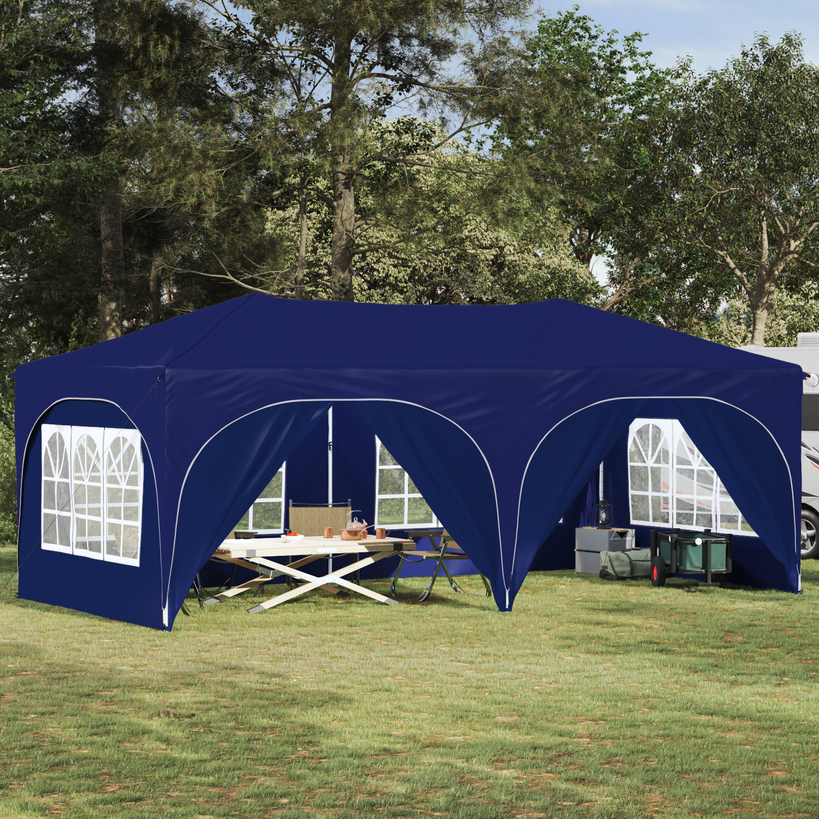 Pop-up svētku telts Zila 575 x 288 x 245 cm