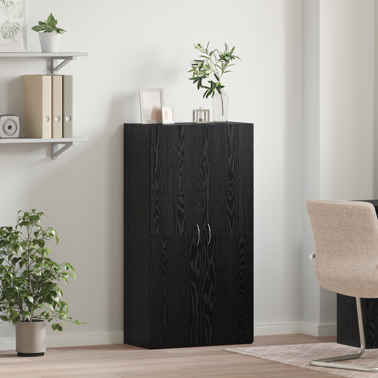Office cabinet with shelf Artisan oak 60 x 32 x 115 cm