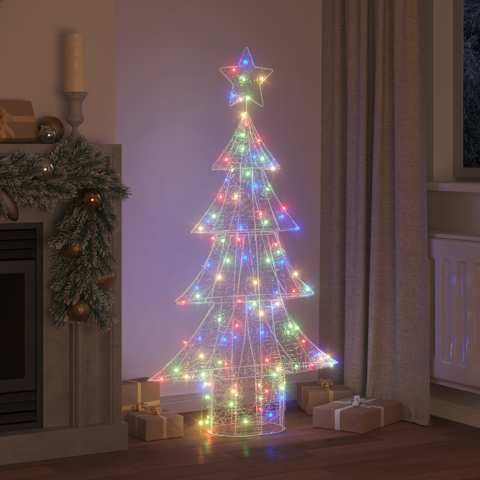 Kalėdų eglutė su 160 LED Įvairiaspalvis 150 cm Akrilas