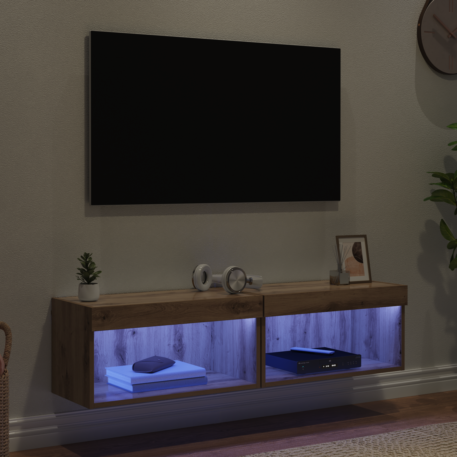 TV Cabinets 2 pcs Artisan Oak 60 x 30 x 30 cm
