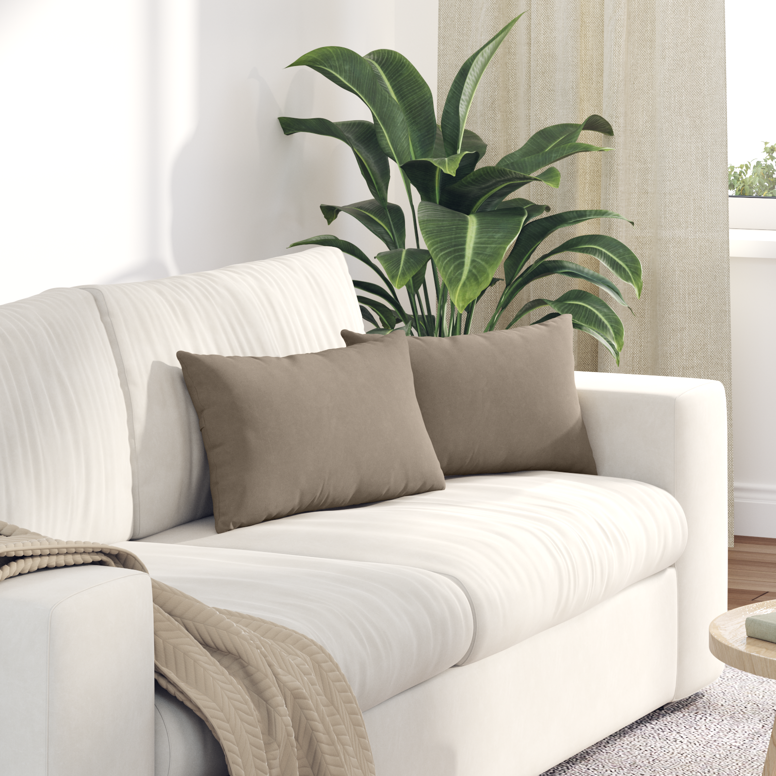 Sofa Pagalvės 2 pcs Taupe 50 x 30 cm audinys
