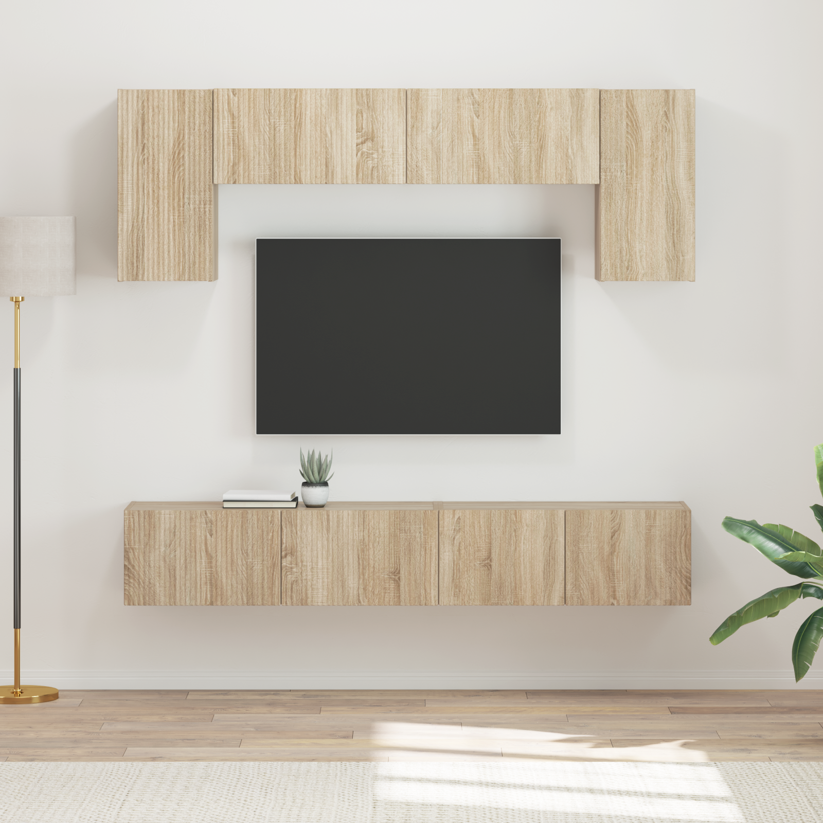 TV spintelių komplektas 4 pcs Sonoma ąžuolas Apdirbta mediena