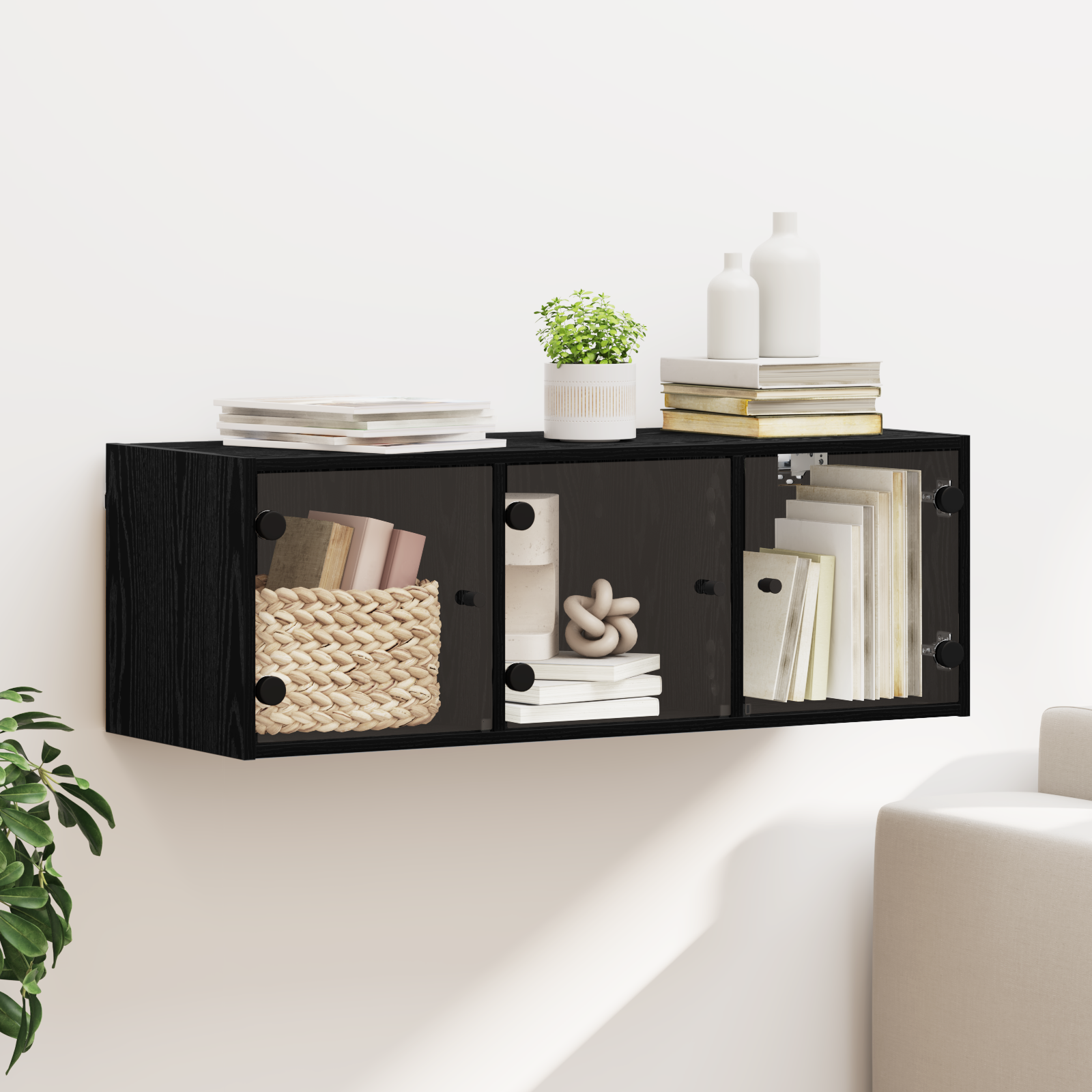 Wall cabinet Black oak 102 x 37 x 35 cm