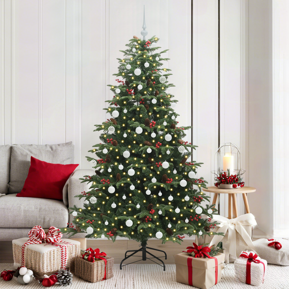 Artificial Christmas Tree Green 180 cm PVC and Metal and Plastic