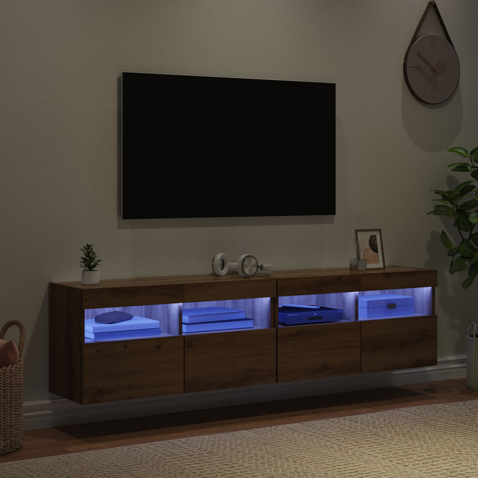 TV sieniniai spintelės 2 pcs Amatininkų ąžuolas 80 x 30 x 40 cm