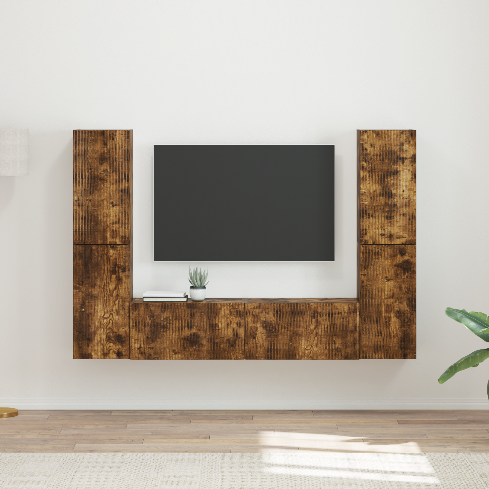 TV skapīšu komplekts 6 gab. Dūmu ozols Inženierijas koksne