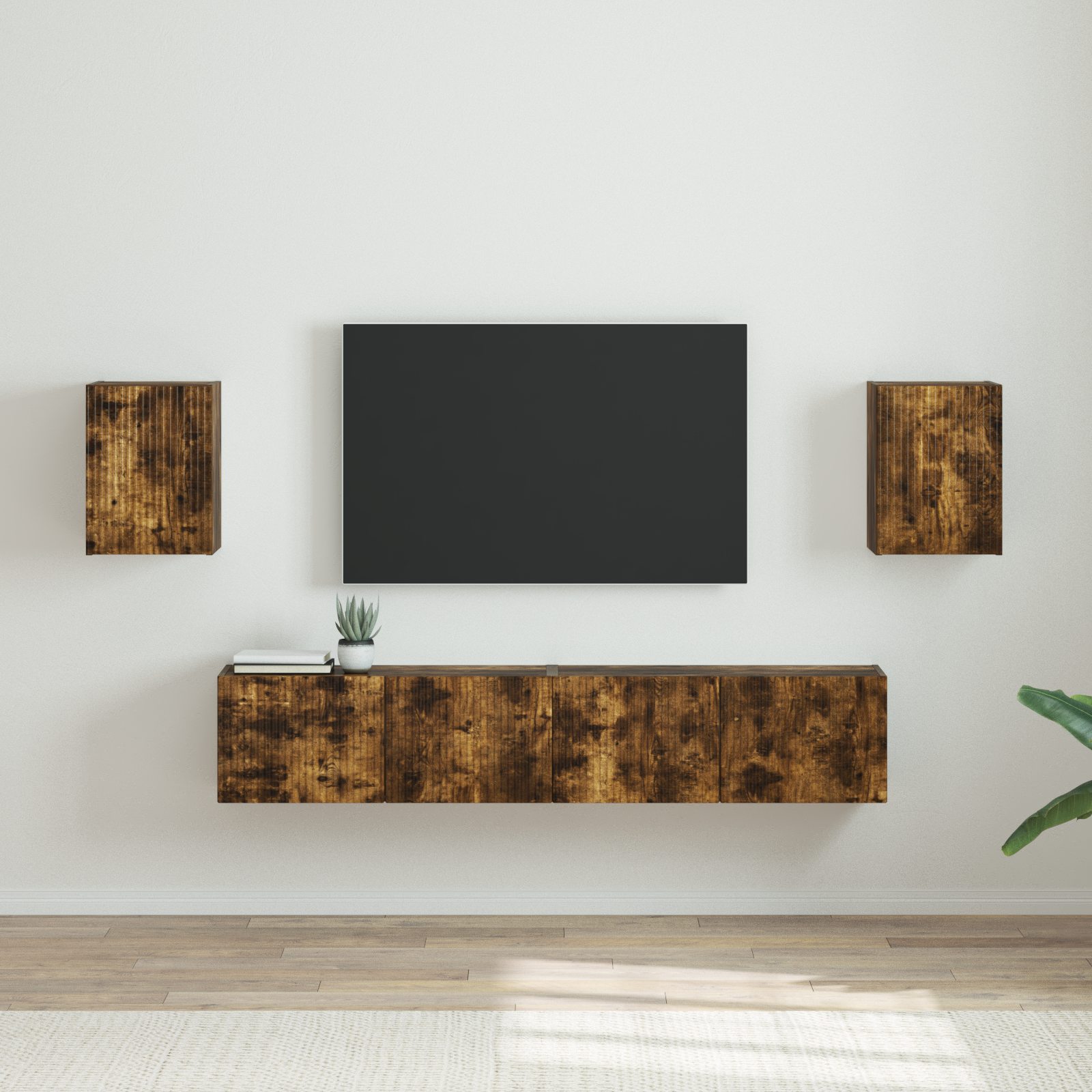 TV sieninė spintelė 2 pcs Rūkyta ąžuolas 30 x 31 x 40 cm