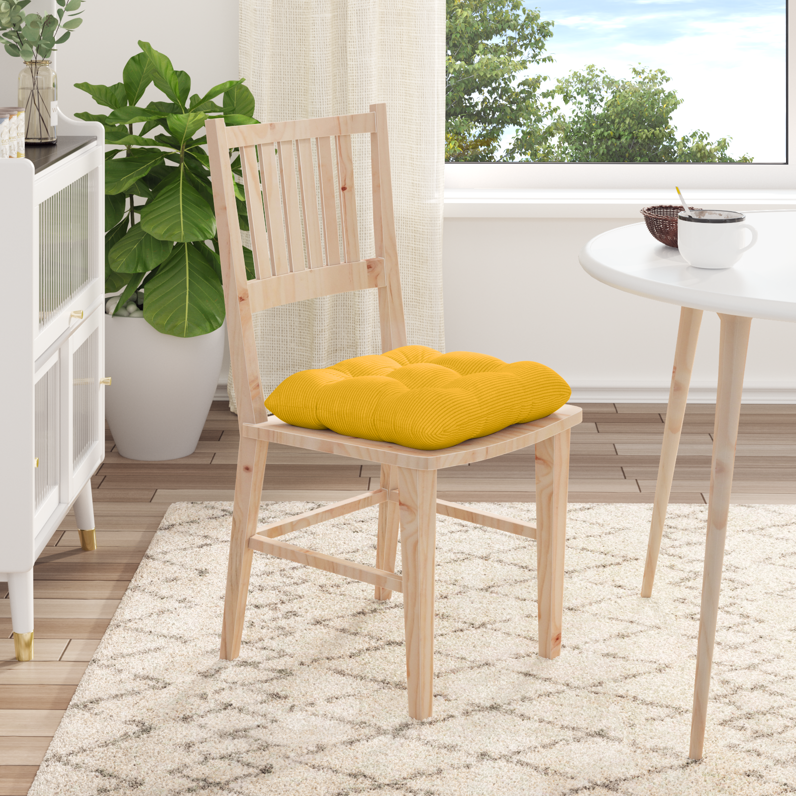 Sėdynių pagalvėlės 4 pcs Šviesi geltona 40 x 40 cm